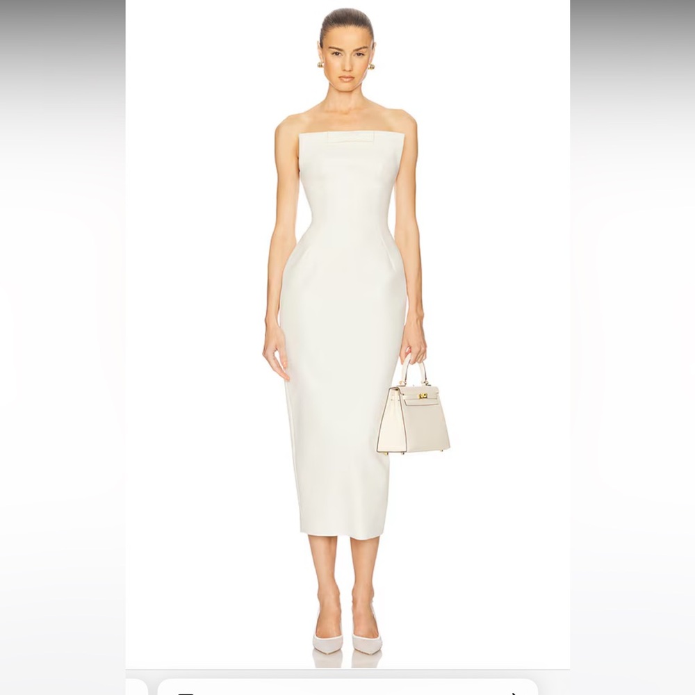Helsa S Curve Dress with bow in Cream M